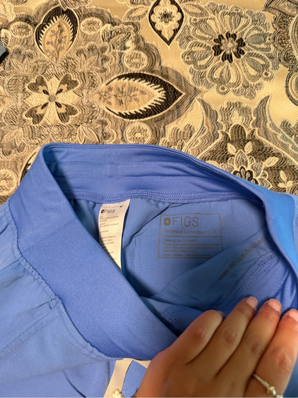 FIGS ceil blue high waisted yola scrub pants